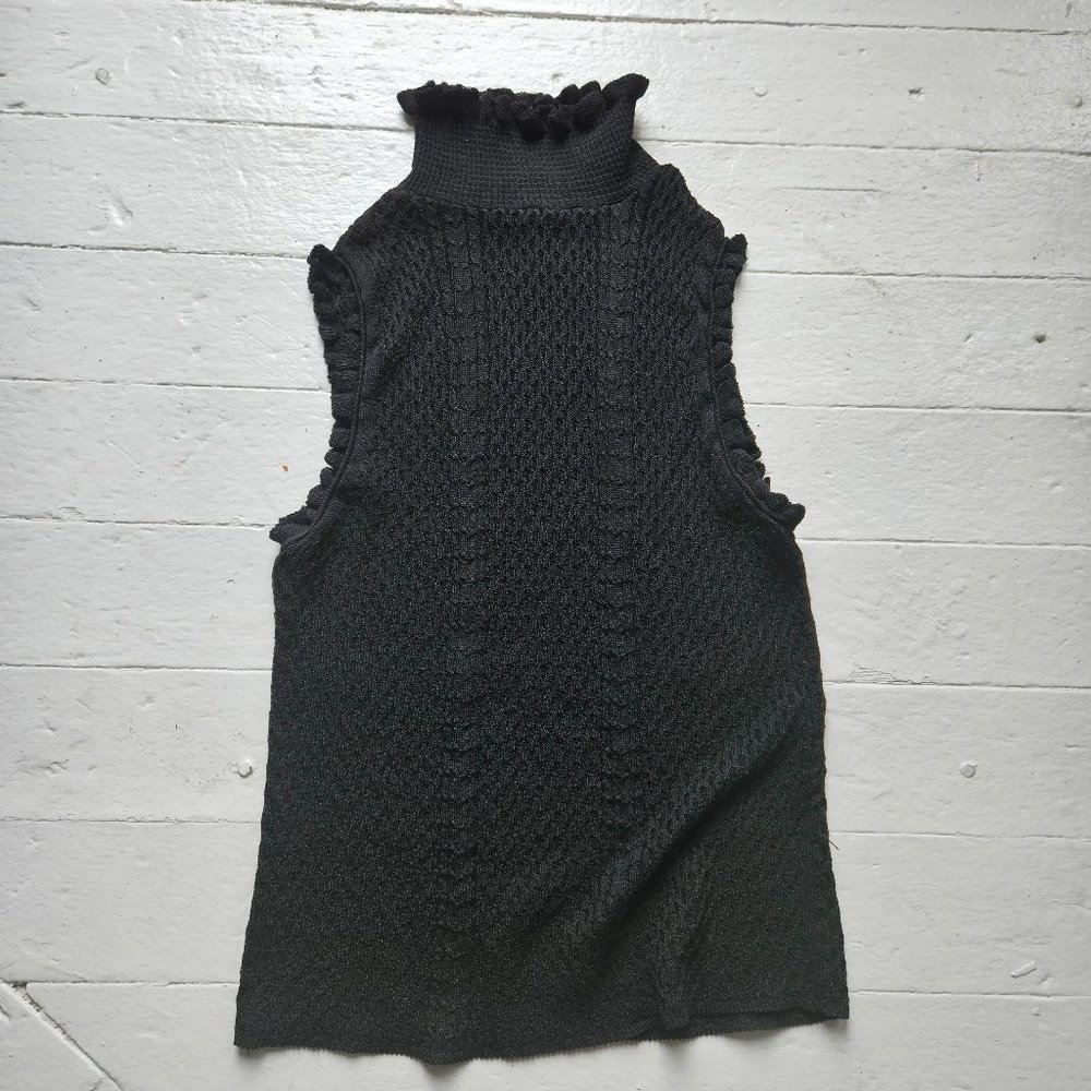 black zara mock neck top